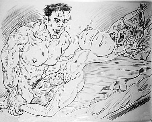 Photo by JefJanssens with the username @JefJanssens,  November 4, 2022 at 10:20 PM. The post is about the topic 1Bit drawings and the text says 'The Hulk Fucks an eagerly enjoying Busty Babe'