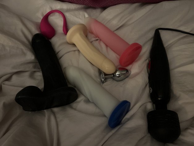 Photo by Howwespendtimenow with the username @Howwespendtimenow, who is a verified user,  September 16, 2022 at 10:31 PM. The post is about the topic Sex Toys and the text says 'Toys... mmmmm'