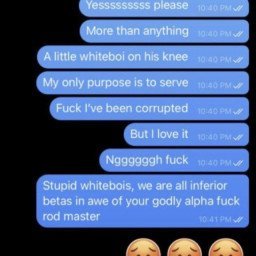Photo by Headgame with the username @Headgame,  March 29, 2022 at 11:52 PM. The post is about the topic Black male power and the text says 'I just luv it when whitebois realize they've been brain fucked into submission and there's nothing they can do about it.🤴🏿💪🏿🍆🧠🤦♂️
Except give in of course🙏🏼'