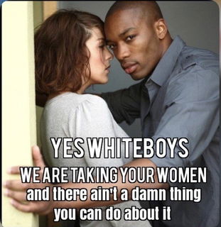 Photo by Headgame with the username @Headgame,  April 21, 2022 at 6:14 PM. The post is about the topic Black male power and the text says 'Not a damn thing! Whitebois are far too busy playing with their own clits to know  how to please a woman. Let the real men do the work.🤏🏼😆🤣🤴🏿🍆💪🏿🙏🏼'