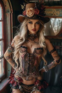 Photo by ILYDUE2 with the username @ILYDUE2, who is a verified user,  October 6, 2024 at 8:43 PM. The post is about the topic SexyFemales and the text says 'A little Steampunk Sexy!'