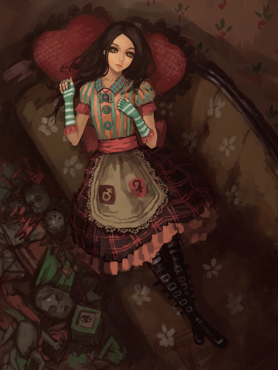 Photo by LilMissMorpho with the username @LilMissMorpho,  August 8, 2012 at 11:27 PM and the text says 'xsakurakorenx:

Alice 

This is why I love Alice: Madness Returns #Alice:  #Madness  #Returns  #Fan  #Art  #Art  #Fantasy  #Art  #Alice'