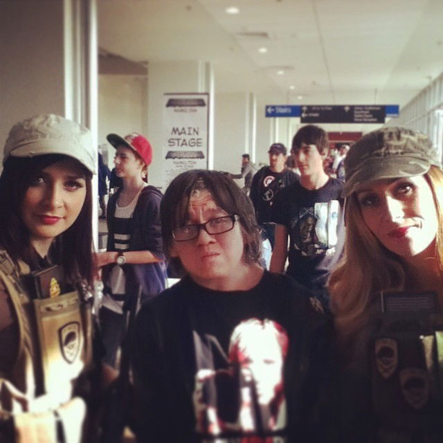 Photo by LilMissMorpho with the username @LilMissMorpho,  May 25, 2014 at 2:06 PM and the text says 'Army Chicks at #armageddonexpo #armageddonexpo'