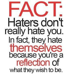 Photo by LilMissMorpho with the username @LilMissMorpho,  January 4, 2012 at 1:48 AM and the text says 'Haters love you too, they are just ashamed to admit it #haters  #reflection  #wishes  #dreams'