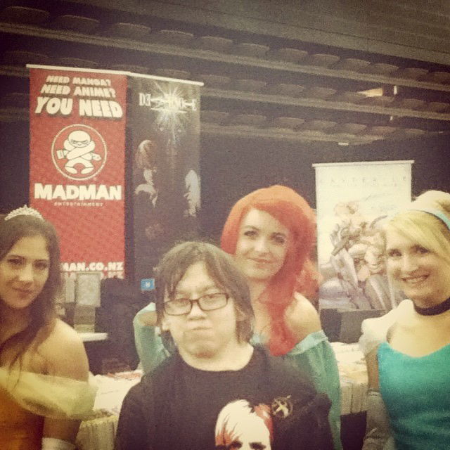 Photo by LilMissMorpho with the username @LilMissMorpho,  May 25, 2014 at 2:05 PM and the text says 'Chillin with the Princesses #DisneyPrincesses #armageddonexpo #Disney #disney  #disneyprincesses  #armageddonexpo'