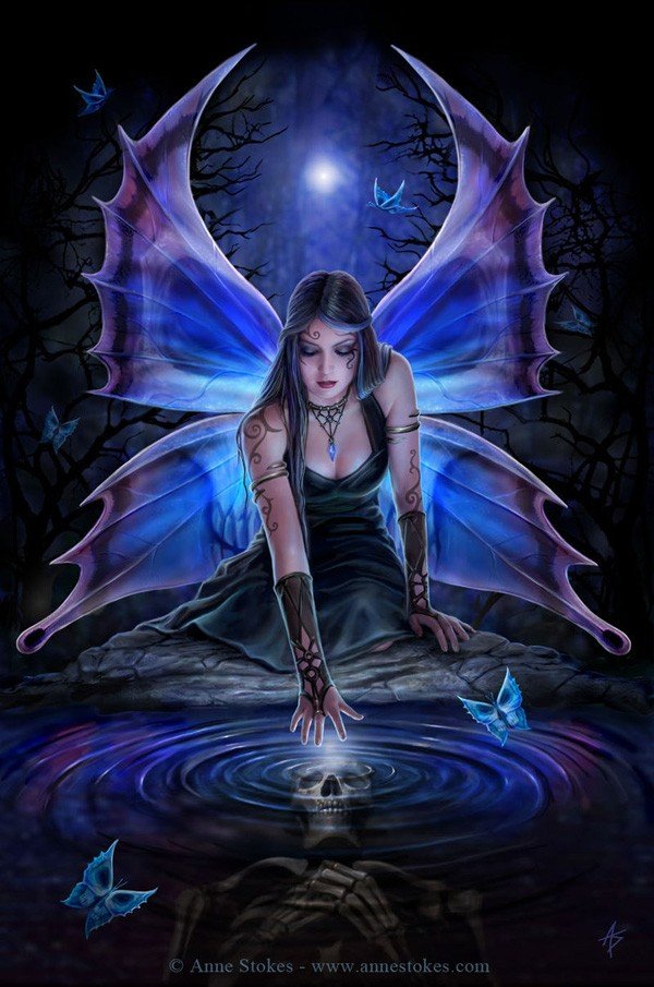 Photo by LilMissMorpho with the username @LilMissMorpho,  February 2, 2013 at 4:45 AM and the text says 'Immortal Flight by Anne Stokes #Immortal  #Flight  #Gothic  #Art  #artwork  #art  #Gothic  #faeries  #Winged  #Creatures  #Butterflies'