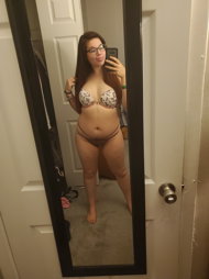 Photo by ThatLittleBrat with the username @ThatLittleBrat, who is a verified user,  October 3, 2022 at 3:35 AM. The post is about the topic Amateurs and the text says 'Just me trying on sexy stuff and taking selfies in it, hope you enjoy 😘

#selfies #glasses #fun #sexy #panties #bra #longhair #daddykink #talktome #cute #ass #thong #lace #tattoos #ThatLittleBrat'
