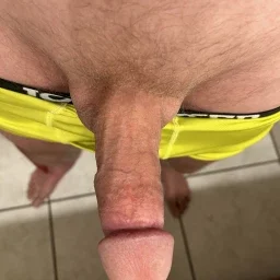 Photo by Desertguy with the username @Desertguy, who is a verified user,  March 17, 2024 at 3:29 PM and the text says 'Looking down at my cock'