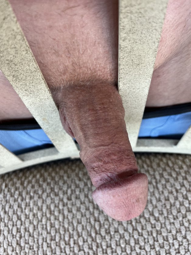 Photo by Desertguy with the username @Desertguy, who is a verified user,  June 3, 2022 at 1:49 PM. The post is about the topic Show your DICK and the text says 'my cock in the chair'