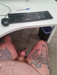 Photo by Crafty69 with the username @Crafty69, who is a verified user,  May 31, 2022 at 11:45 PM. The post is about the topic Gay Exhibitionists and the text says 'at the office'