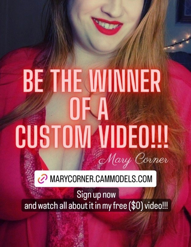 Photo by Mary Corner with the username @marycorner, who is a star user,  July 29, 2023 at 12:53 PM. The post is about the topic Beautiful Redheads and the text says 'WIN A CUSTOM VIDEO!!! JOIN the big raffle game taking place from July 23rd to August 5th!!! Secure your raffle ticket for only 33 Gold!!! The more tickets you buy, the higher you raise your chances to be the lucky WINNER!!! 

HAPPY TIPPIN'!!! 
xx,..'