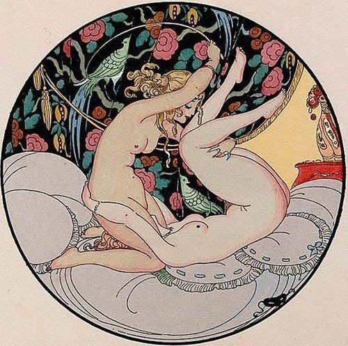 Photo by The Art in Anatomy with the username @theartinanatomy,  September 1, 2017 at 8:02 PM and the text says 'satiemoon:Gerda Wegener'