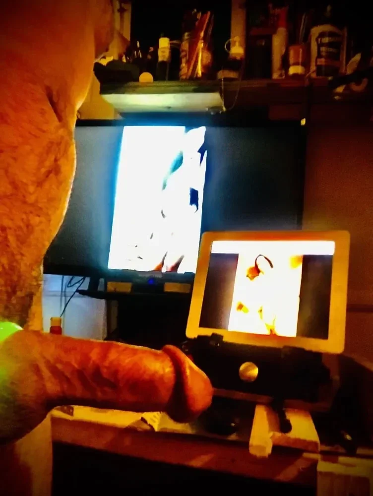 Photo by 1chillhorndog with the username @1chillhorndog,  April 22, 2024 at 6:15 PM. The post is about the topic Jerking off to porn and other sexy stuff online and the text says 'Just me in random jerking sessions enjoyimg myself and a bit of porn'