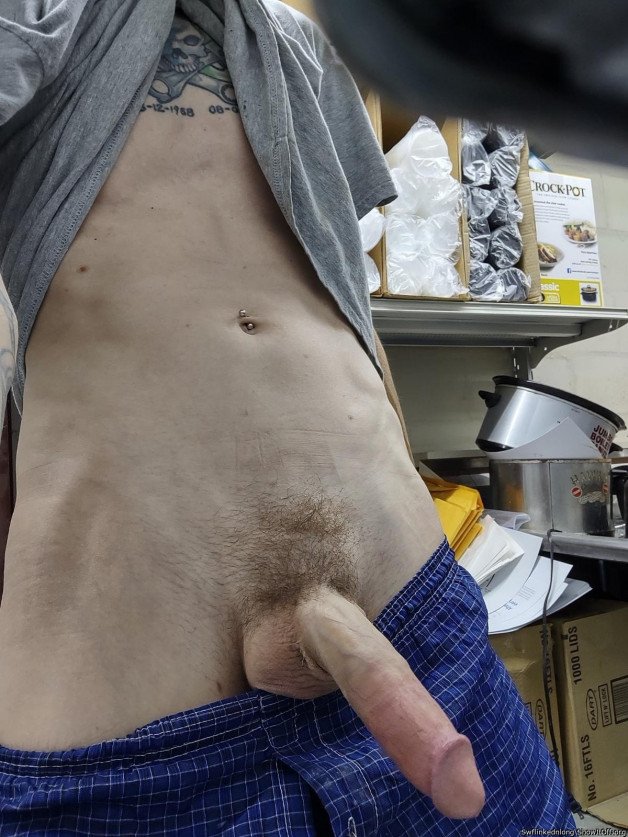 Photo by FlSlimninked with the username @SlimnhardFL,  September 1, 2022 at 3:26 AM. The post is about the topic Rate my pussy or dick and the text says 'bored and stuck at work sucks  any opinions on my cock'