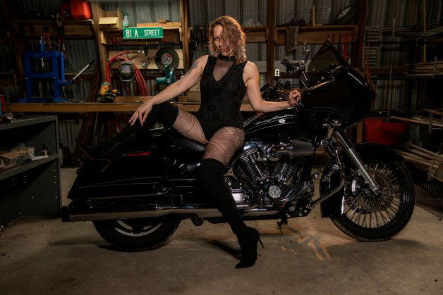 Photo by PinXsters with the username @PinXsters, who is a brand user,  April 13, 2023 at 12:31 AM and the text says '#pinxsters #ceo #socialmedia #model #sexy #motorcycle #bikes #babe #me'
