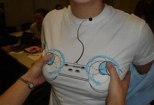 Photo by IndyFun with the username @IndyFun,  February 3, 2022 at 3:43 PM. The post is about the topic Adult Humor and the text says '#AdultHumor #Playstation #Boobs #Tits'