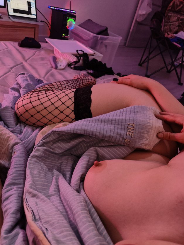 Photo by Couple.on.high with the username @Coupleonhigh,  July 8, 2023 at 9:50 AM. The post is about the topic Stockings and the text says '#tities #naked #fishnet #stockings #legs #couple #sex'