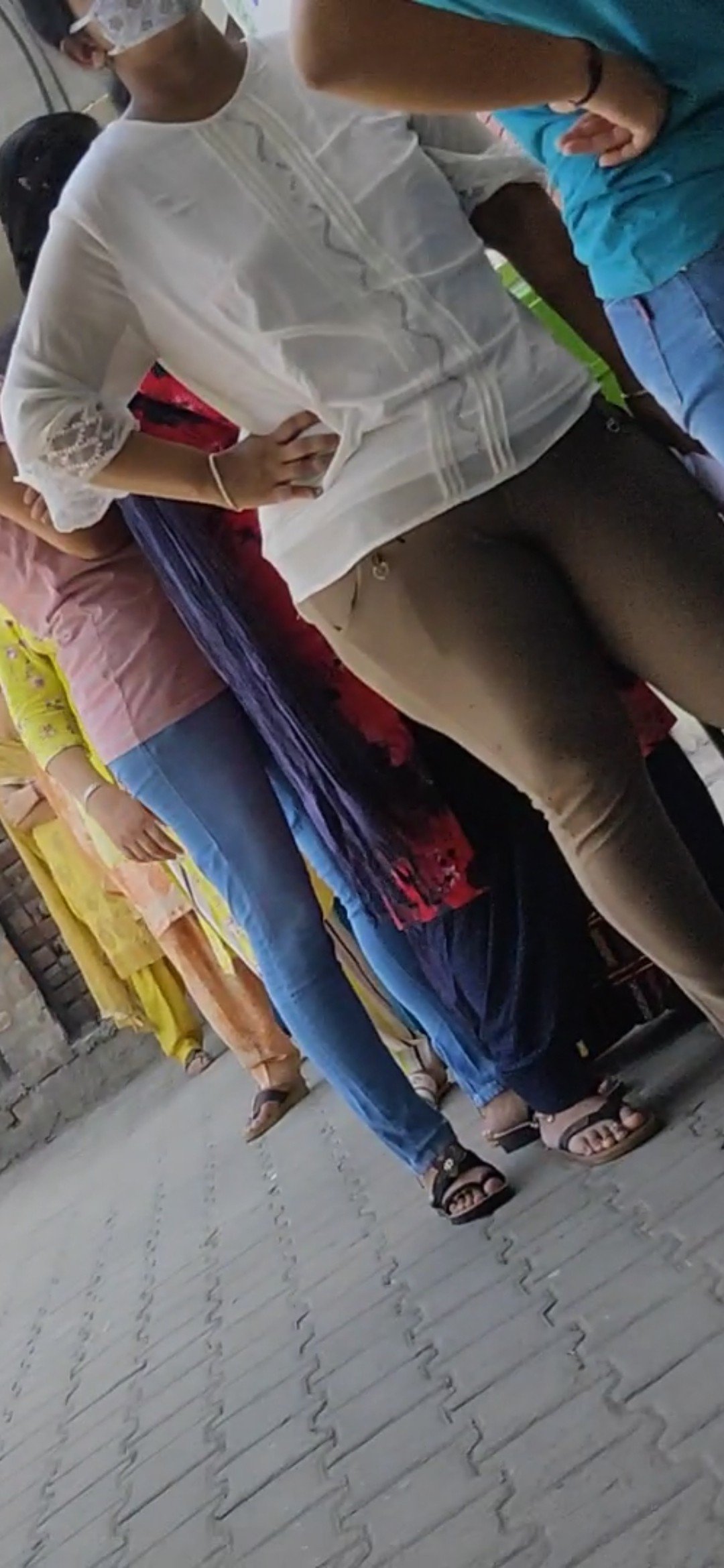 Photo by Rimu Gupta with the username @rimuneelgupta,  January 9, 2022 at 3:24 PM. The post is about the topic voyeurism and the text says 'Hot chubby teen with tight leggings flashing cameltoe in public showing her soft pussy lips'