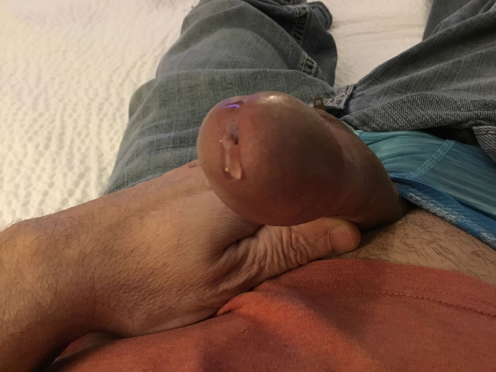 Album by Throbbingforpussy with the username @Throbbingforpussy,  January 16, 2022 at 11:12 PM and the text says 'precum.  i need a willing tongue to put it'