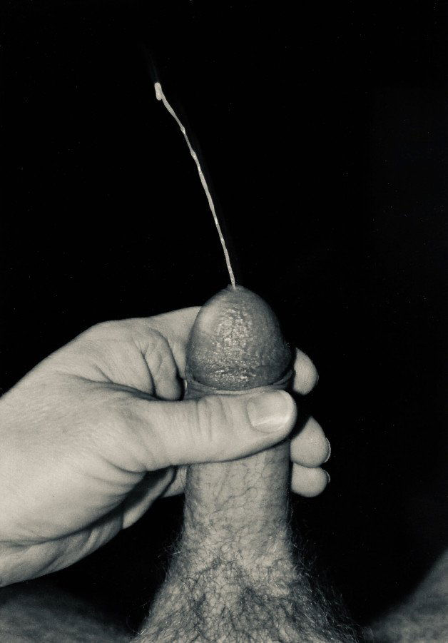 Photo by Lookatmine with the username @lookatmine, who is a verified user,  February 18, 2022 at 5:00 AM. The post is about the topic Artistic Cock and the text says '"Cumshot in Monochrome"'