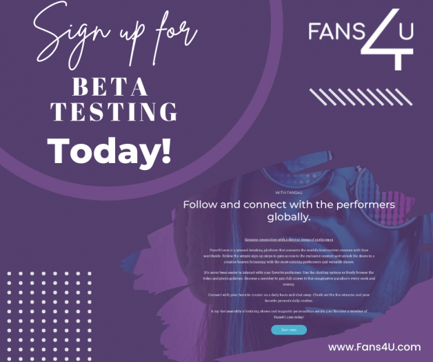 Photo by Fans4U with the username @Fans4u,  January 21, 2022 at 10:36 AM. The post is about the topic Fans 4 U and the text says 'Sign Up For Beta Testing Today!'