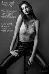 Photo by Assman161 with the username @assman161,  January 27, 2022 at 1:34 PM. The post is about the topic Chastity captions and the text says 'OMG yes please! Put me in chastity and let me lick you all the time!'
