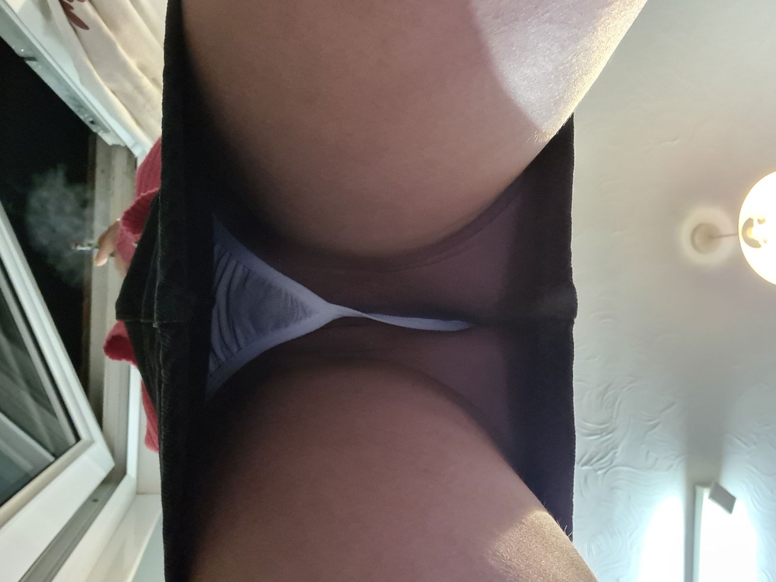 Album by Kate with the username @bunnygirl26, who is a verified user,  April 18, 2022 at 3:05 PM. The post is about the topic Panties & Upskirt and the text says 'my panties barely cover my pussy 🤭💋💋'