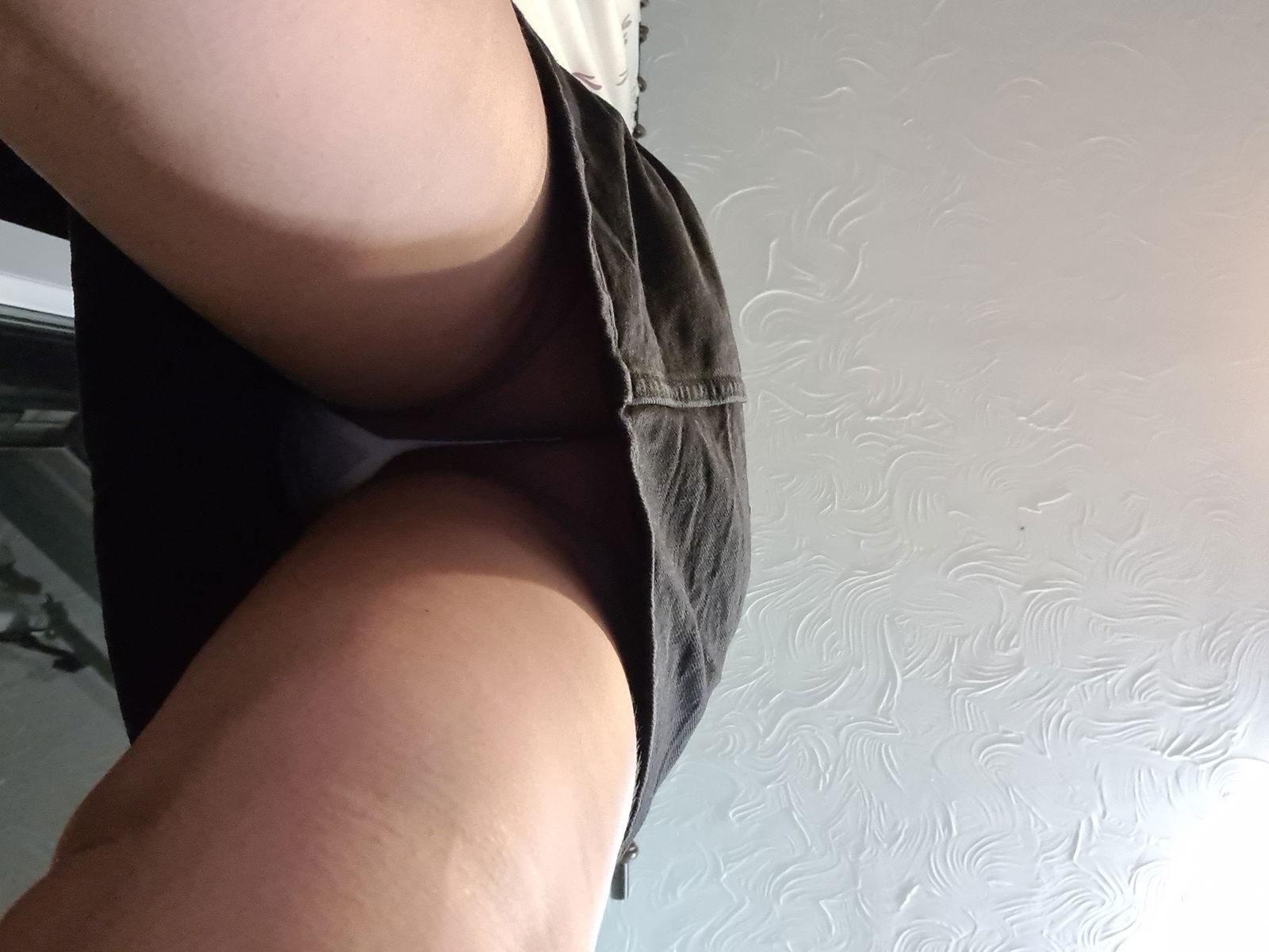 Album by Kate with the username @bunnygirl26, who is a verified user,  April 18, 2022 at 3:05 PM. The post is about the topic Panties & Upskirt and the text says 'my panties barely cover my pussy 🤭💋💋'