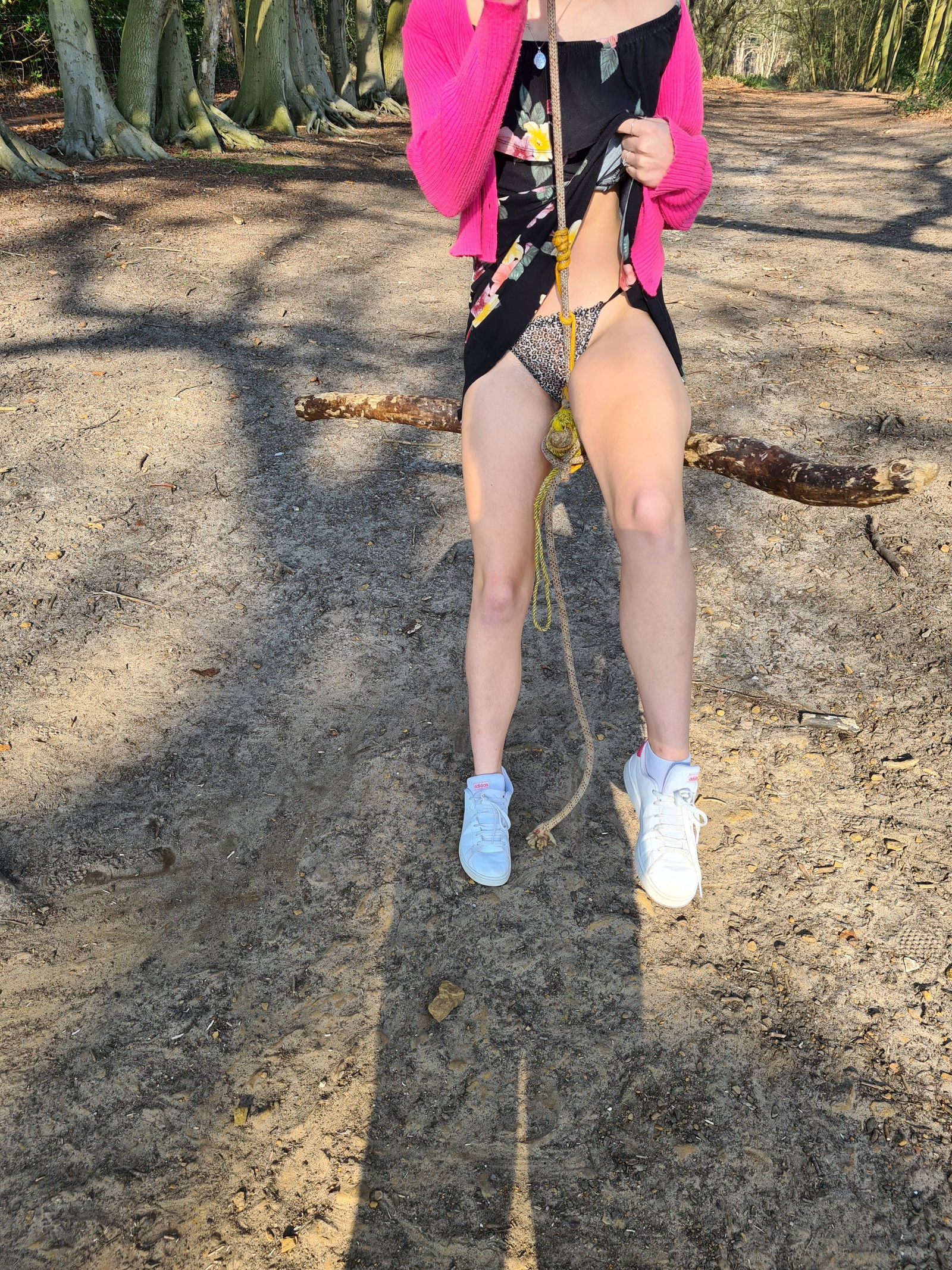 Album by Kate with the username @bunnygirl26, who is a verified user,  March 26, 2022 at 8:25 PM. The post is about the topic Great Outdoors and the text says 'got caught by a couple of hikers with my bum while taking these! 🤭😅 oh well...adds to the excitement 💋💋'