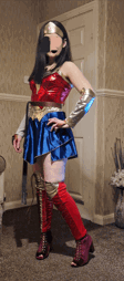 Photo by StraponQueen with the username @StraponQueen,  April 6, 2023 at 8:34 PM. The post is about the topic Hotwives and the text says 'Wonderwoman needs some massive cocks'