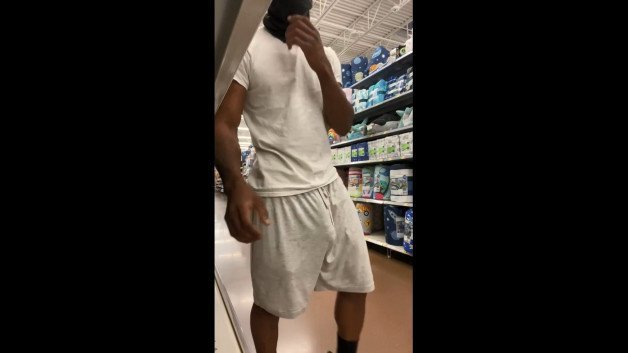 Photo by thirstymouth with the username @thirstymouth,  August 2, 2022 at 8:03 AM. The post is about the topic Gay Amateur and the text says 'love being in walmart .. distracted'