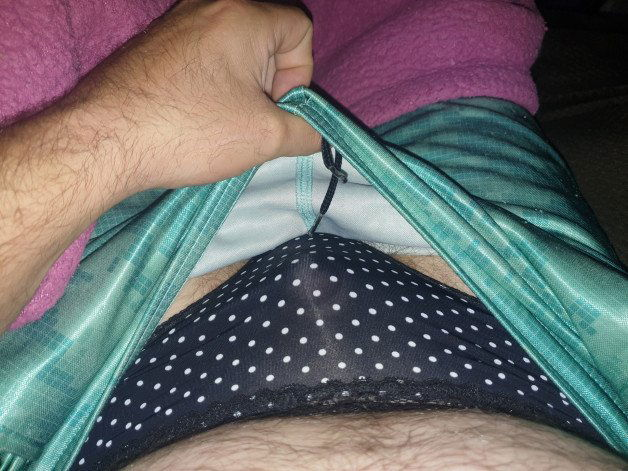 Photo by thatguy20998795 with the username @thatguy20998795,  October 5, 2023 at 9:28 PM. The post is about the topic Femdom pegging and the text says 'my new panties'