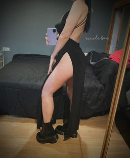 Album by Nicole Baecouple with the username @NicoleBae, who is a star user,  January 28, 2023 at 8:53 AM. The post is about the topic Hotwife and the text says 'How does this dress fit me?'