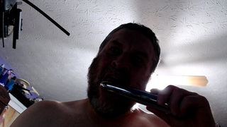 Photo by TraceyWhiteslut with the username @TraceyWhiteslut,  February 2, 2023 at 5:34 PM. The post is about the topic Small cock gay men's club and the text says 'Paul cleaning the dildo after his ass fucking on Chaturbate'