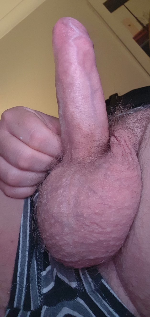 Photo by BucketBoi with the username @BucketBoi, who is a verified user,  April 22, 2022 at 4:01 PM. The post is about the topic Show your DICK and the text says 'I haven't got the biggest dick, but my balls are definitely a handful!'