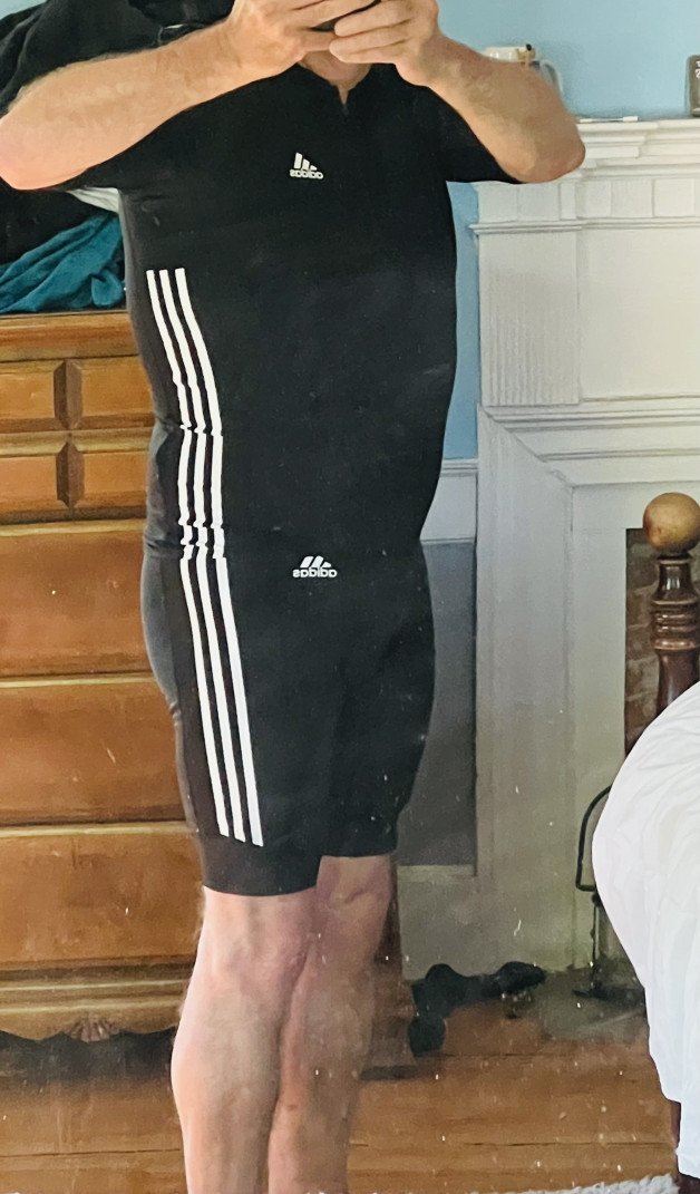 Photo by Spandexlush with the username @Spandexlush,  May 30, 2022 at 11:44 AM. The post is about the topic Spandex men and the text says '#spandex #nylon #lyrca #adidas #cycling'