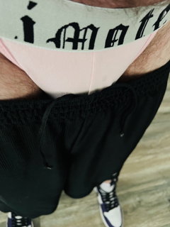 Photo by Spandexlush with the username @Spandexlush,  June 9, 2024 at 1:01 PM. The post is about the topic Guys in Jockstraps and the text says 'Pink Jock'