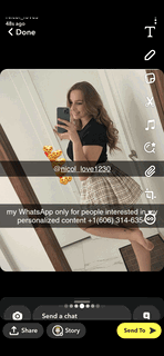 Album by MrScot with the username @MrScot,  December 27, 2022 at 1:13 PM. The post is about the topic Snapchat and the text says 'go add this gorgeous goddess on snapchat right now please. I promise you will not regret it, shes awesome to talk to, not to mention drop dead beautiful, and she has reasonable prices for her content. Add her on snap and when she adds you back message her..'