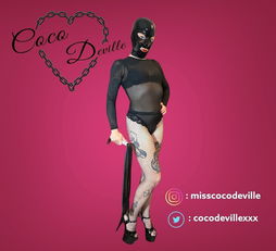 Photo by MissCoco with the username @MissCoco,  May 5, 2022 at 4:33 AM. The post is about the topic latex bondage and the text says 'Don't forget to follow My socials! 😈'