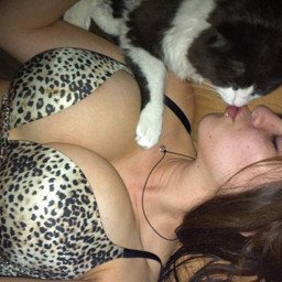 Photo by Rachel96 with the username @Rachel96, who is a verified user,  May 15, 2022 at 1:00 PM. The post is about the topic Indifferent Cats In Amateur Porn and the text says 'Yes I have a cat as you could see in my last post. Do you like cats? I do! And I can sratch myself but mostly I am a cuddle cat. Wanna cuddle?'