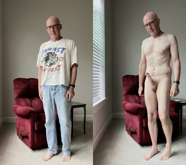 Photo by dave5064 with the username @dave5064, who is a verified user,  August 6, 2023 at 9:12 PM. The post is about the topic Gay Exhibitionists and the text says 'clothed and naked!'