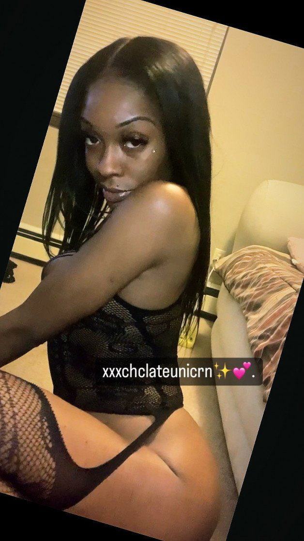 Photo by xxxchclateunicrn with the username @unicxrnpxrn, who is a verified user,  June 3, 2022 at 3:40 AM. The post is about the topic Black Beauties and the text says 'pretty lil fck✨💕... www.onlyfans.com/xxxchclateunicrn'