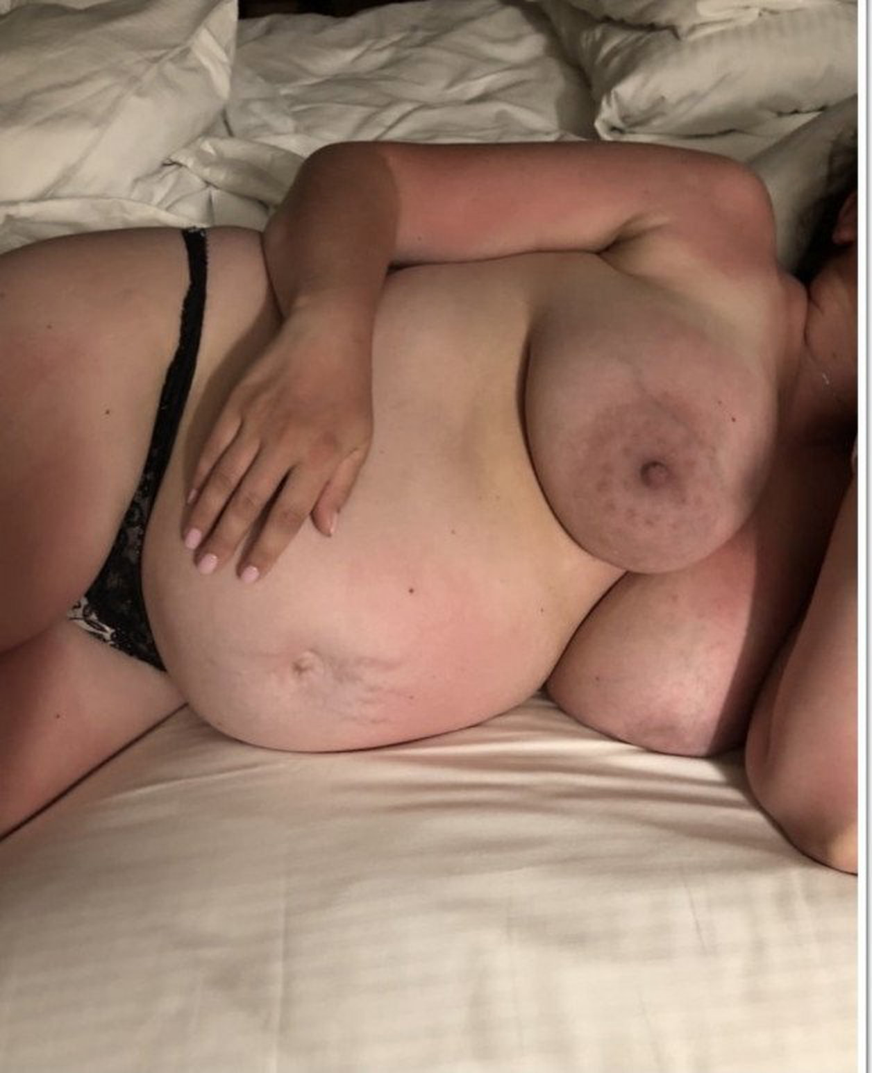 Photo by kawk36 with the username @Kawk36, who is a verified user,  June 3, 2023 at 3:31 AM. The post is about the topic Amateurs and the text says 'Pregnant Belly and Titties!'