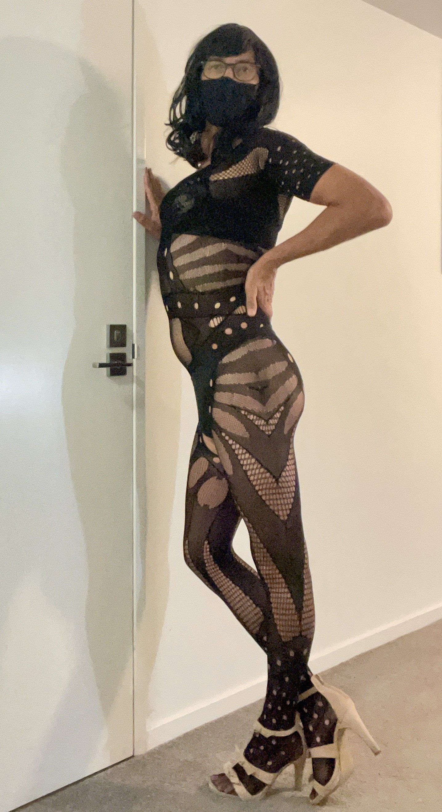 Photo by CDBrandy71 with the username @CDBrandy71, who is a verified user,  March 4, 2024 at 5:00 PM. The post is about the topic Crossdressers and the text says 'Brandy new lingerie and high heels. 
#crossdress #lingerie #heels'
