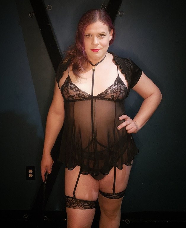 Photo by Veronika Kestrel with the username @VeronikaKestrel, who is a star user,  June 30, 2022 at 7:50 AM. The post is about the topic BDSM and the text says 'Youre in for a world of hurt. #femdom #lingerie #stockings #trans'