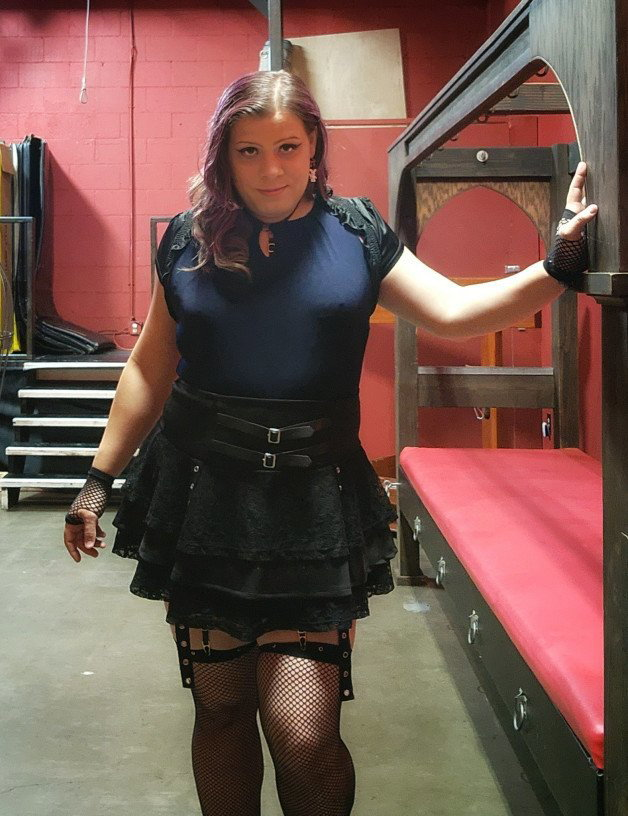 Photo by Veronika Kestrel with the username @VeronikaKestrel, who is a star user,  July 6, 2022 at 6:57 PM. The post is about the topic Trans Women and the text says 'Ive been waiting for you... #trans #dominatrix #dungeon #fishnets'