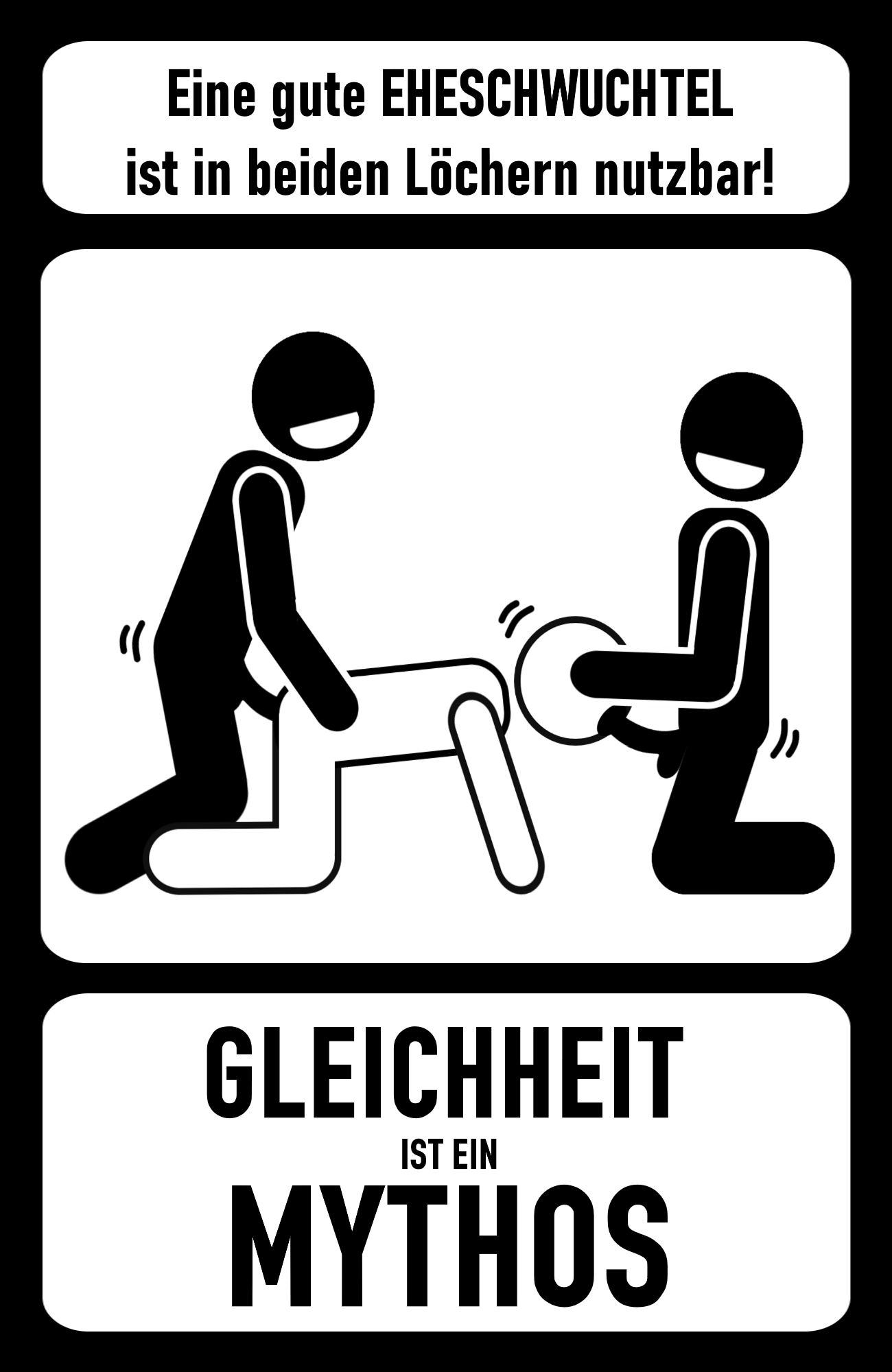 Album by Nutzvieh with the username @nutzvieh, who is a verified user,  November 4, 2022 at 8:50 PM. The post is about the topic Pictograms - Piktogramme and the text says 'Gleichheit ist ein Mythos - Equality is a myth'