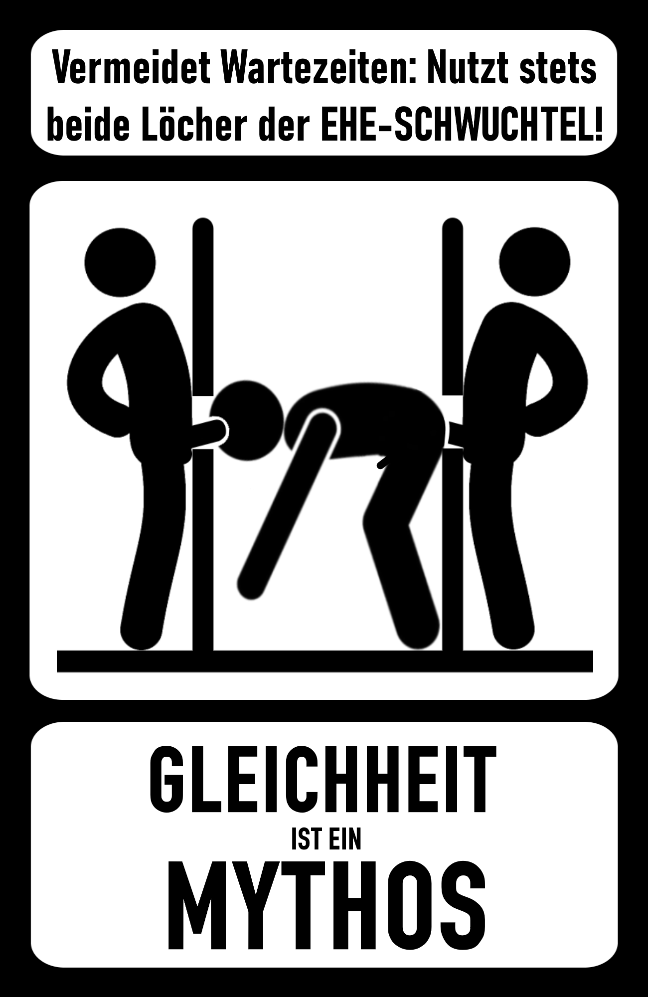 Photo by Nutzvieh with the username @nutzvieh, who is a verified user,  November 6, 2022 at 1:40 PM. The post is about the topic Pictograms - Piktogramme and the text says 'Gleichheit ist ein Mythos - Equality is a myth'