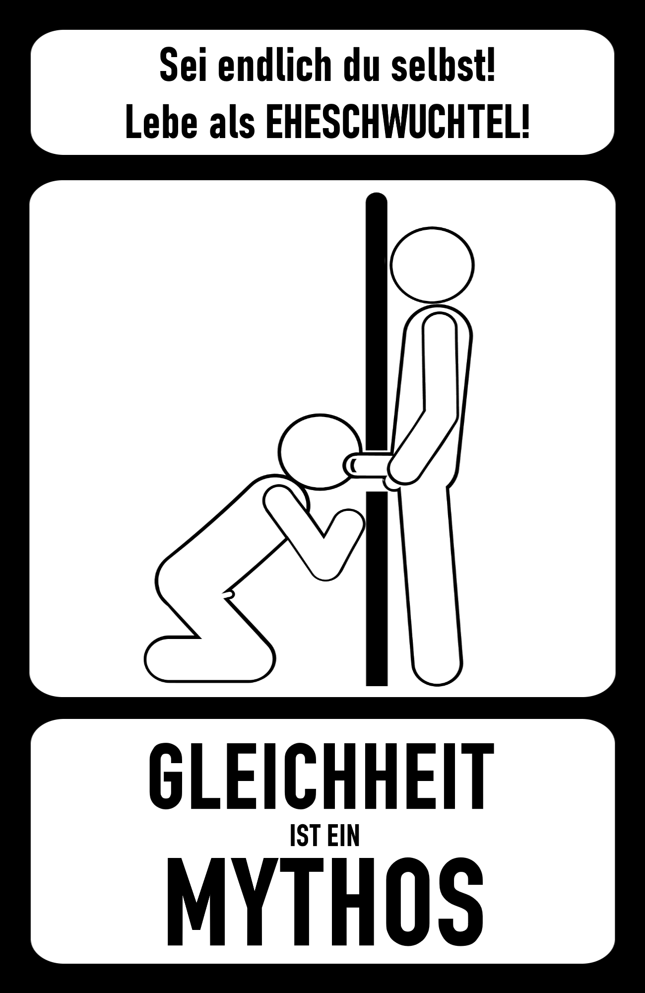 Album by Nutzvieh with the username @nutzvieh, who is a verified user,  November 2, 2022 at 10:30 PM. The post is about the topic Pictograms - Piktogramme and the text says 'Gleichheit ist ein Mythos - Equality is a myth'