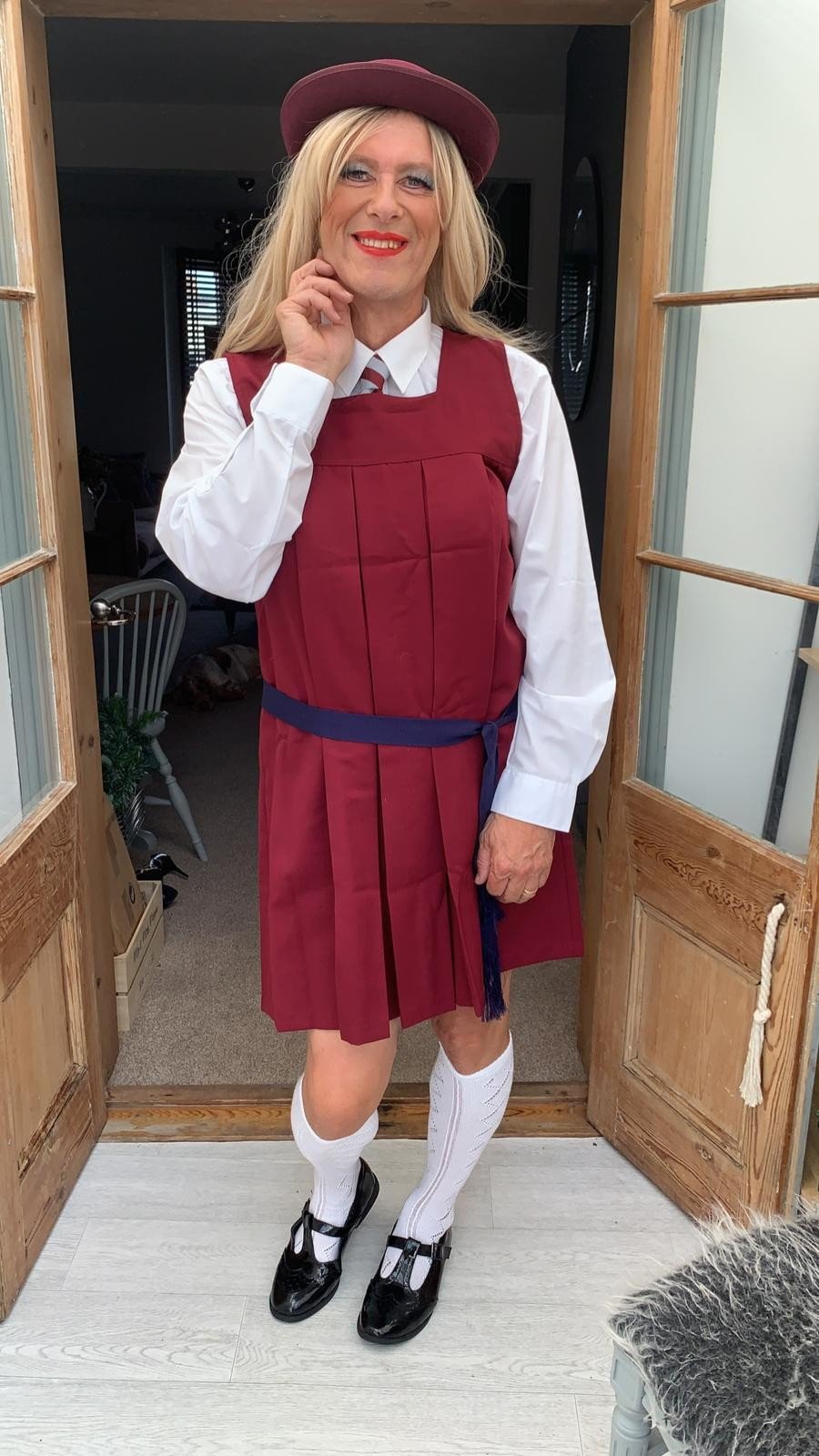 Album by TraceyFrillyknicks with the username @TraceyFrillyknicks, who is a verified user,  January 31, 2024 at 6:54 PM and the text says 'Tracey is ready for her first day at big school'